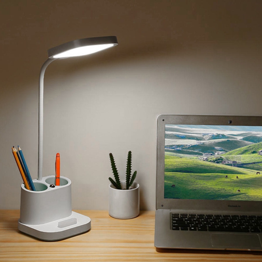 Настільна LED лампа акумуляторна з тримачем та павербанком LED/5W/5V 2400mAh