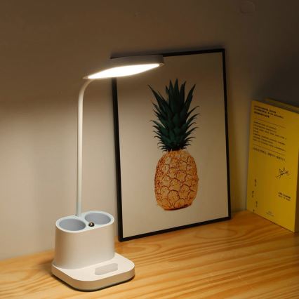 Настільна LED лампа акумуляторна з тримачем та павербанком LED/5W/5V 2400mAh