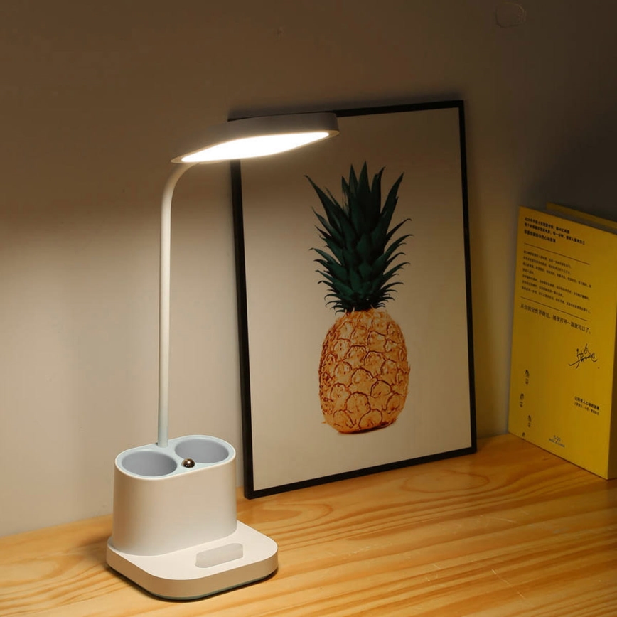 Настільна LED лампа акумуляторна з тримачем та павербанком LED/5W/5V 2400mAh
