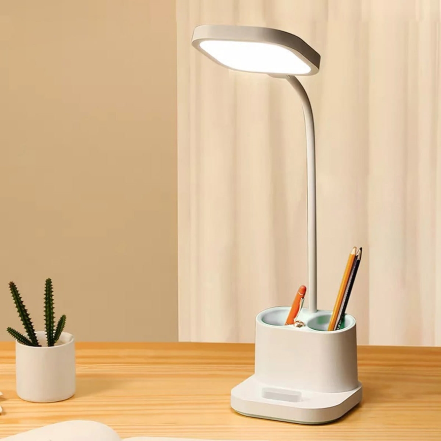 Настільна LED лампа акумуляторна з тримачем та павербанком LED/5W/5V 2400mAh