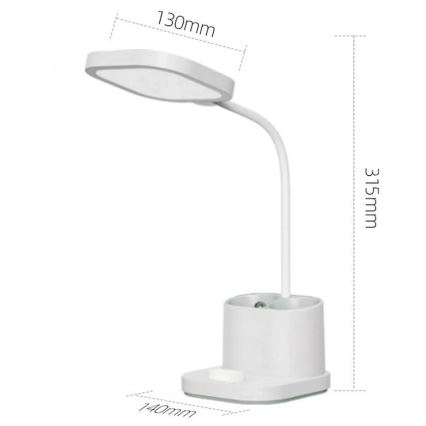 Настільна LED лампа акумуляторна з тримачем та павербанком LED/5W/5V 2400mAh