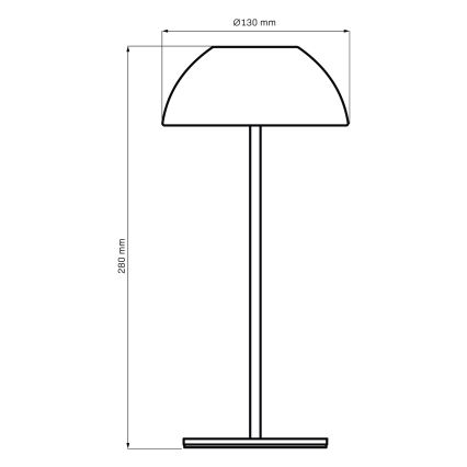 Світлодіодна регульована сенсорна зовнішня настільна лампа TANZANIA LED/1,8W/5V USB 1800 мАг IP44 чорна