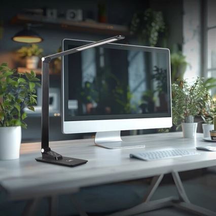 Настільна лампа з LED, регульованою яскравістю, з USB LED/7W/230V 3000K/4000K/5500K чорна