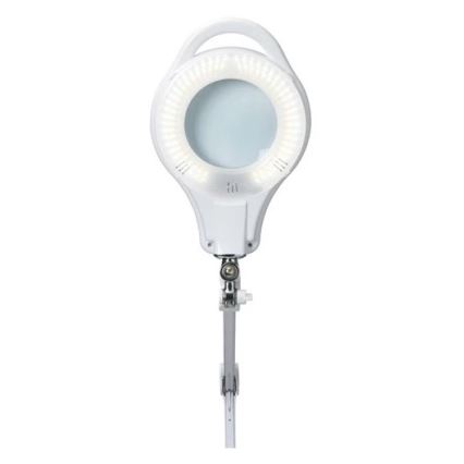 Настільна LED лампа з лупою з регулюванням яскравості LED/10W/230V білий