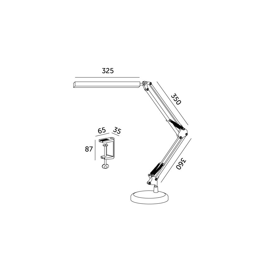 Настільна LED лампа з регулюванням яскравості 2в1 USB TENUIX LED/14W/5V 3000-6000K білий
