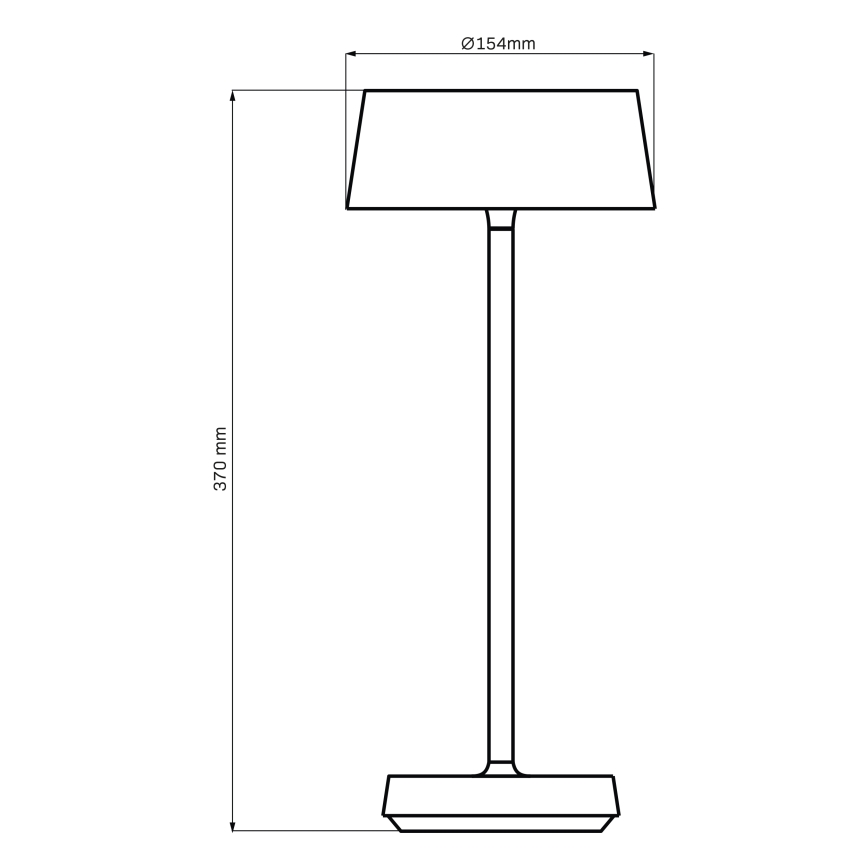 LED Сенсорна вулична настільна лампа з регулюванням яскравості CASABLANCA LED/3,4W/5V USB 3600 mAh IP44 чорний
