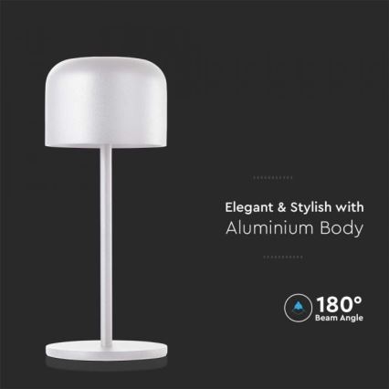 LED Сенсорна настільна акумуляторна лампа з регулюванням яскравості LED/1,5W/5V 2700-5700K IP54 2200 mAh білий
