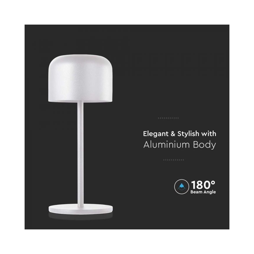 LED Сенсорна настільна акумуляторна лампа з регулюванням яскравості LED/1,5W/5V 2700-5700K IP54 2200 mAh білий