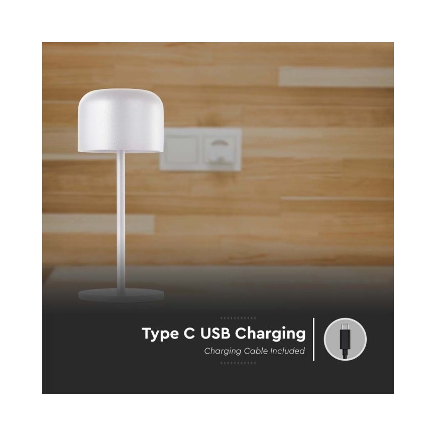 LED Сенсорна настільна акумуляторна лампа з регулюванням яскравості LED/1,5W/5V 2700-5700K IP54 2200 mAh білий