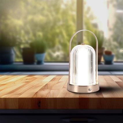 LED Сенсорна настільна акумуляторна лампа з регулюванням яскравості LED/1W/5V 3000-6000K 1800 mAh мідь