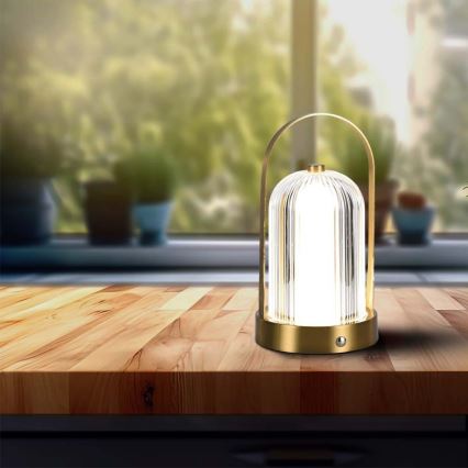 LED Сенсорна настільна акумуляторна лампа з регулюванням яскравості LED/1W/5V 3000-6000K 1800 mAh золотий
