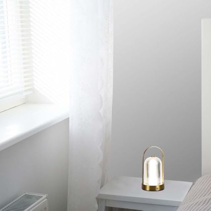 LED Сенсорна настільна акумуляторна лампа з регулюванням яскравості LED/1W/5V 3000-6000K 1800 mAh золотий