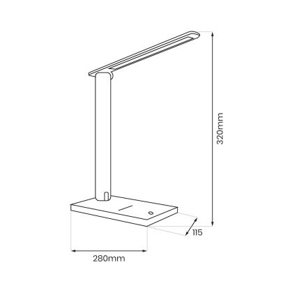 Настільна LED лампа з регулюванням яскравості POST LED/5W/5V 3000-6500K чорний
