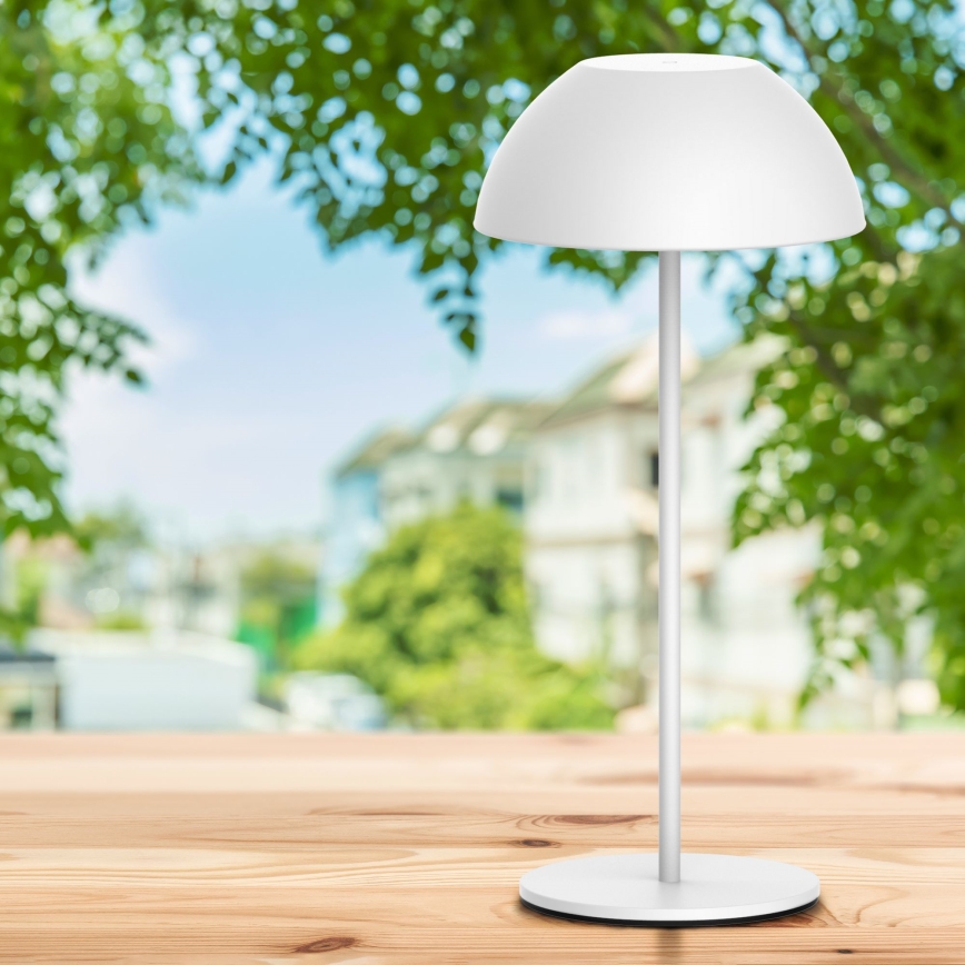 LED Сенсорна вулична настільна лампа з регулюванням яскравості TANZANIA LED/1,8W/5V USB 1800 mAh IP44 білий