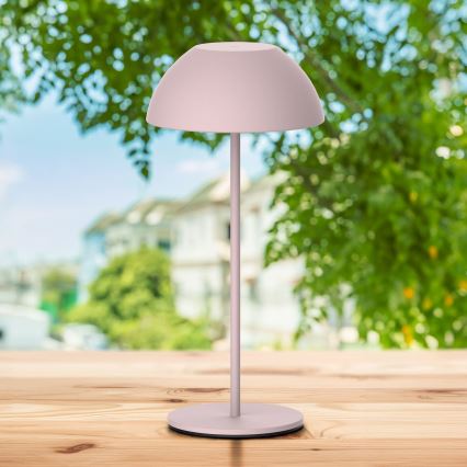 LED Сенсорна вулична настільна лампа з регулюванням яскравості TANZANIA LED/1,8W/5V USB 1800 mAh IP44 рожевий