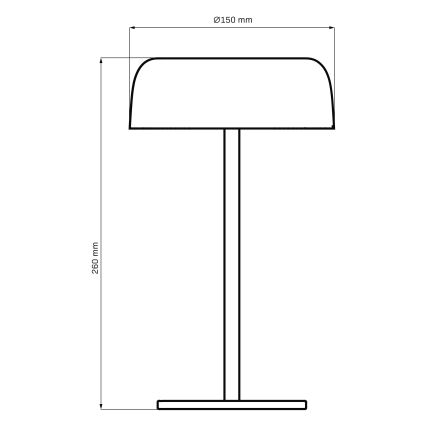LED Сенсорна вулична настільна лампа з регулюванням яскравості TRYPOLIS LED/2W/5V USB 1800 mAh IP44 чорний
