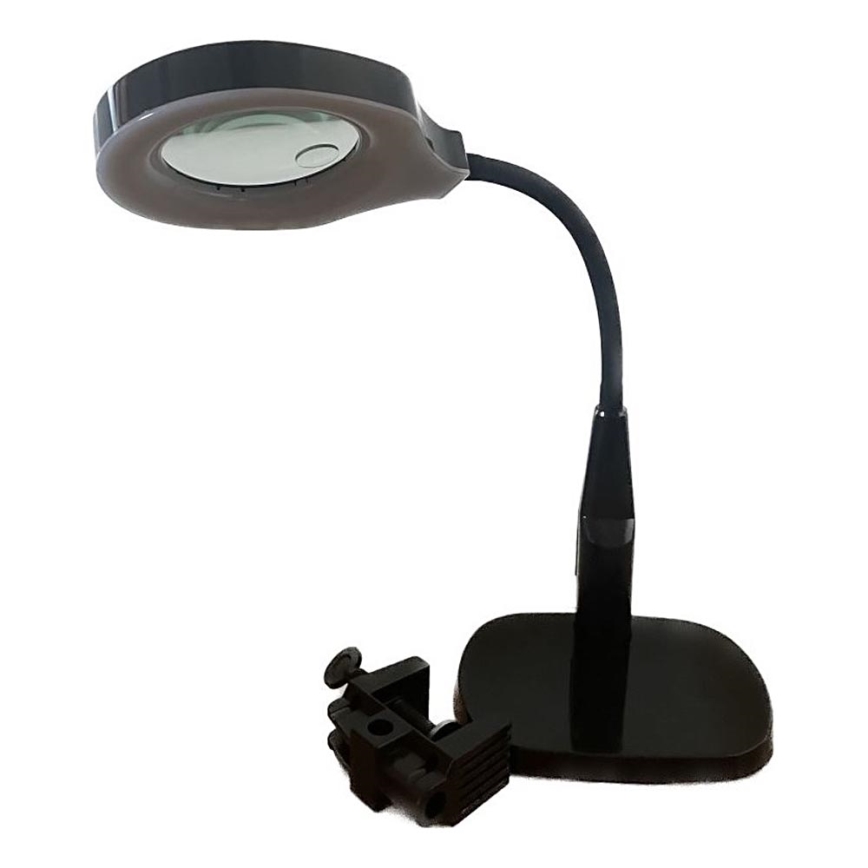 Настільна LED лампа з регулюванням яскравості з біфокальною лінзою LED/6W/230V 6000-7000K чорний