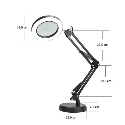 Настільна LED лампа з регулюванням яскравості з лупою LED/10W/230V 3000/4500/6000K