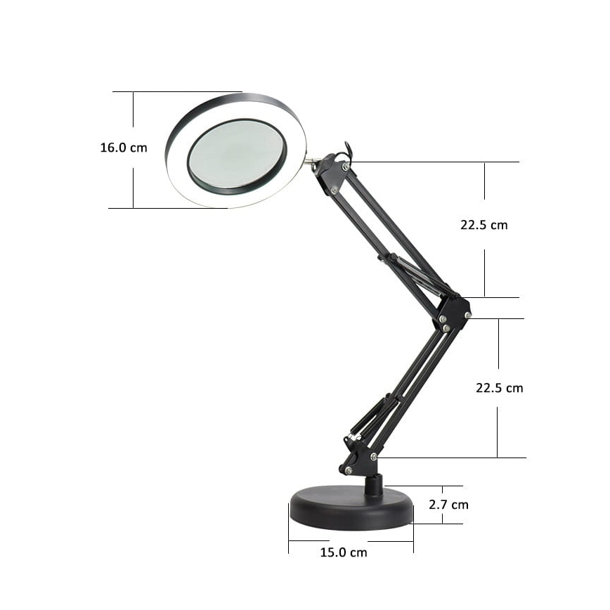 Настільна LED лампа з регулюванням яскравості з лупою LED/10W/230V 3000/4500/6000K