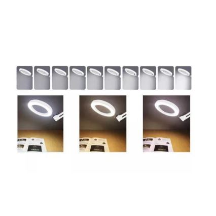 Настільна LED лампа з регулюванням яскравості з лупою LED/6W/5V 3000K/4000K/6000K білий
