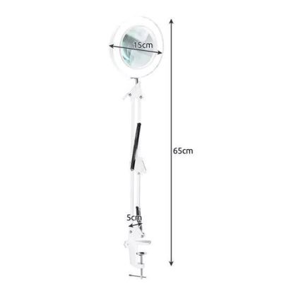 Настільна LED лампа з регулюванням яскравості з лупою LED/6W/5V 3000K/4000K/6000K білий