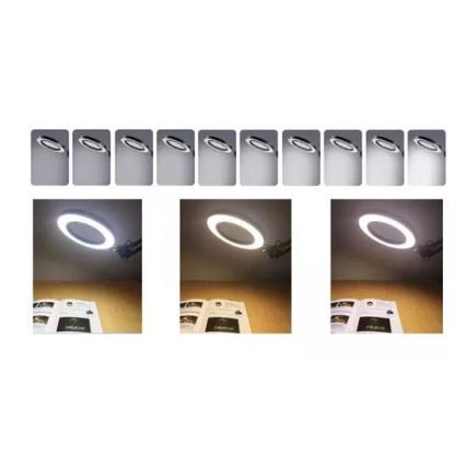 Настільна LED лампа з регулюванням яскравості з лупою LED/6W/5V 3000K/4000K/6000K чорний