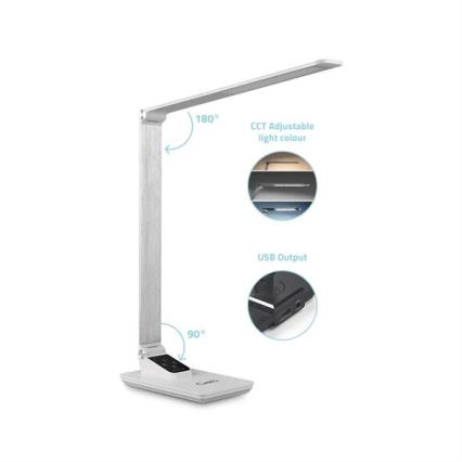 Настільна LED лампа з регулюванням яскравості з USB LED/7W/230V 3000K/4000K/5500K білий