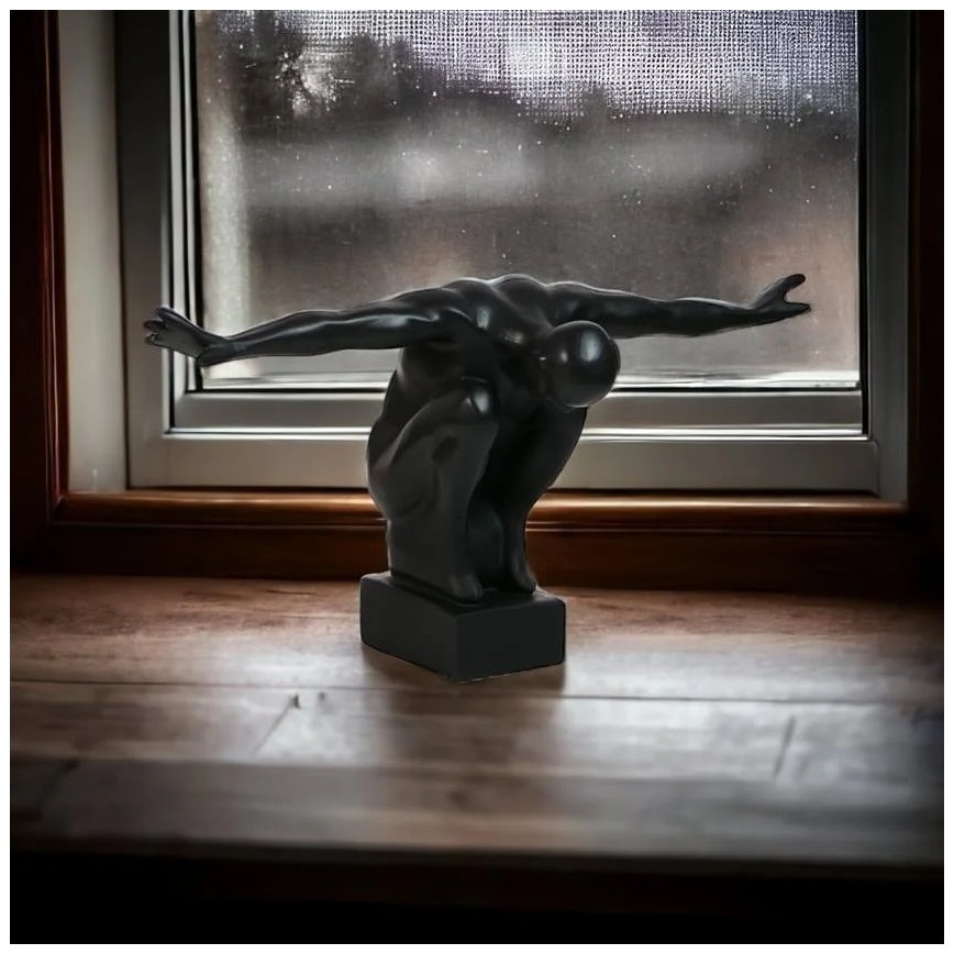Настільна прикраса 25x41x20 см смола/чорний
