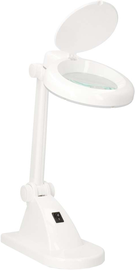 Настільна світлодіодна лампа з лупою LED/6 Вт/230 В, біла