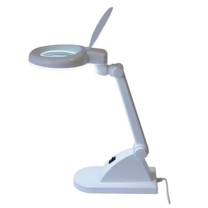 Настільна світлодіодна лампа з лупою LED/6W/230V біла