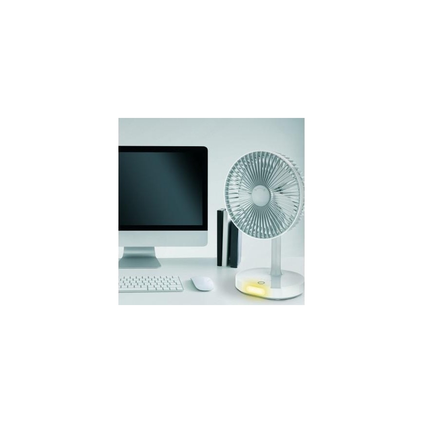 Настільний акумуляторний вентилятор з LED-лампою 3000mA/3,7V USB-C