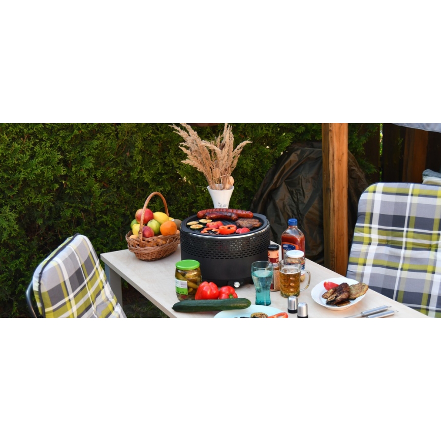 Настільний гриль на вугіллі 4xAA/USB чорний