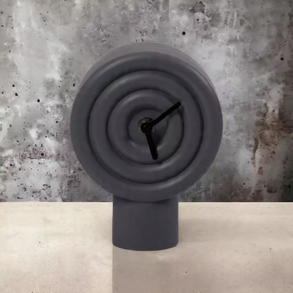 Настільний керамічний годинник 16 см 1xAA сірий