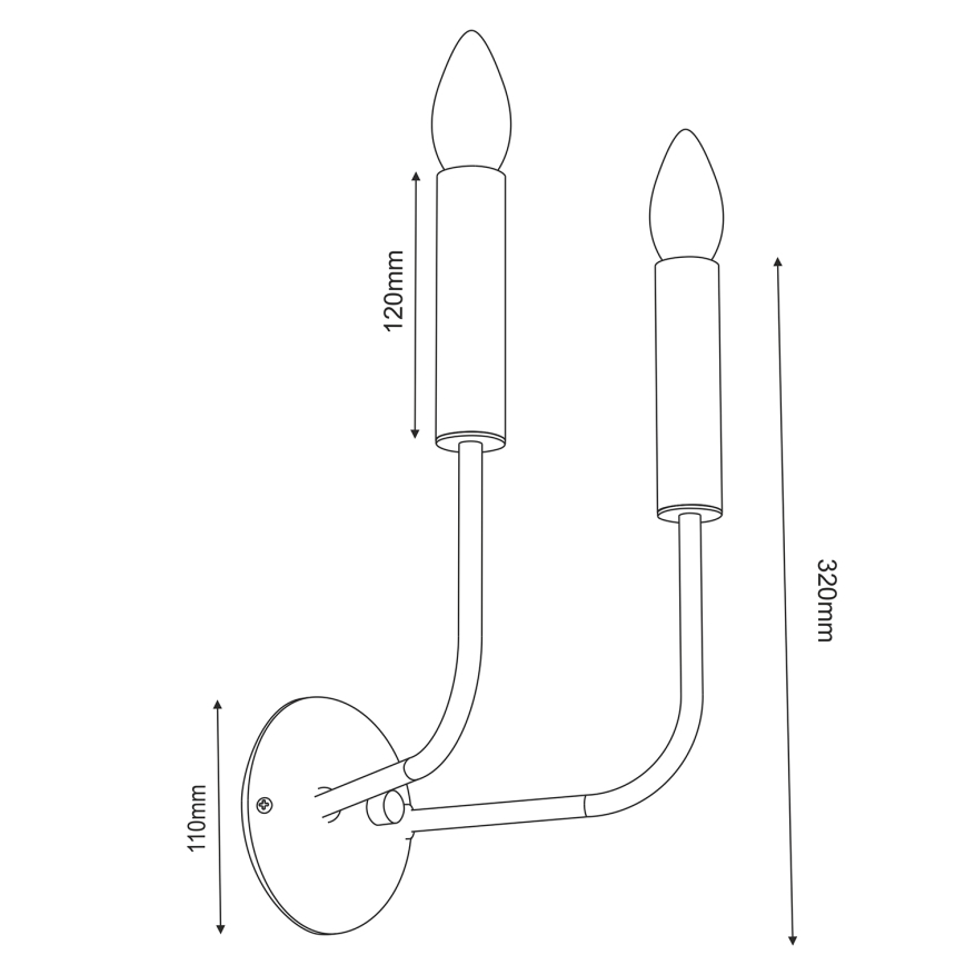 Настінна лампа AKASYA 2xE14/15W/230V чорний/золотий