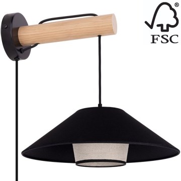 Настінна лампа AMIGO 1xE27/25W/230V дуб – FSC сертифіковано