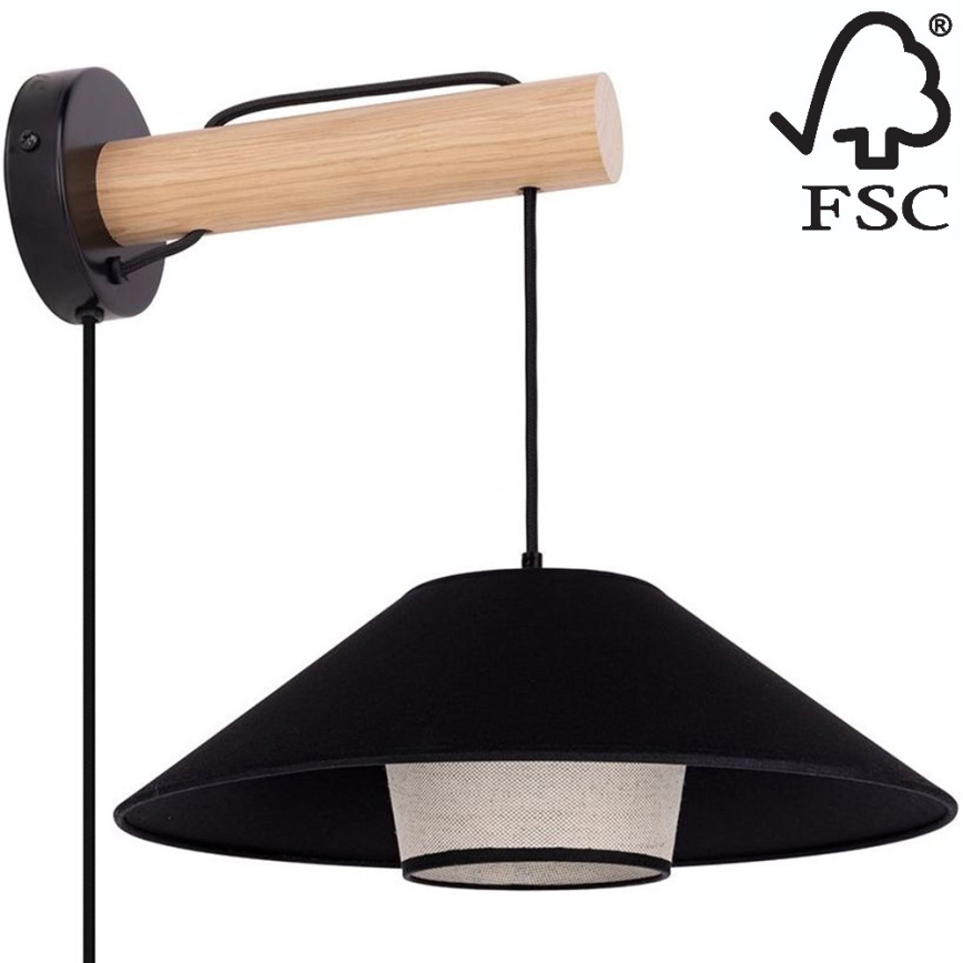 Настінна лампа AMIGO 1xE27/25W/230V дуб – FSC сертифіковано