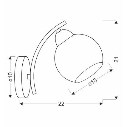 Настінна лампа AMOS 1xE27/40W/230V глянцевий хром