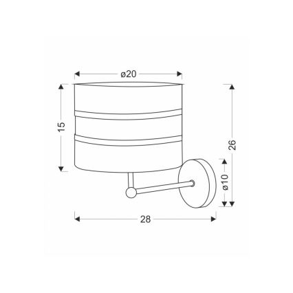 Настінна лампа ANDY 1xE27/40W/230V чорний/золотий