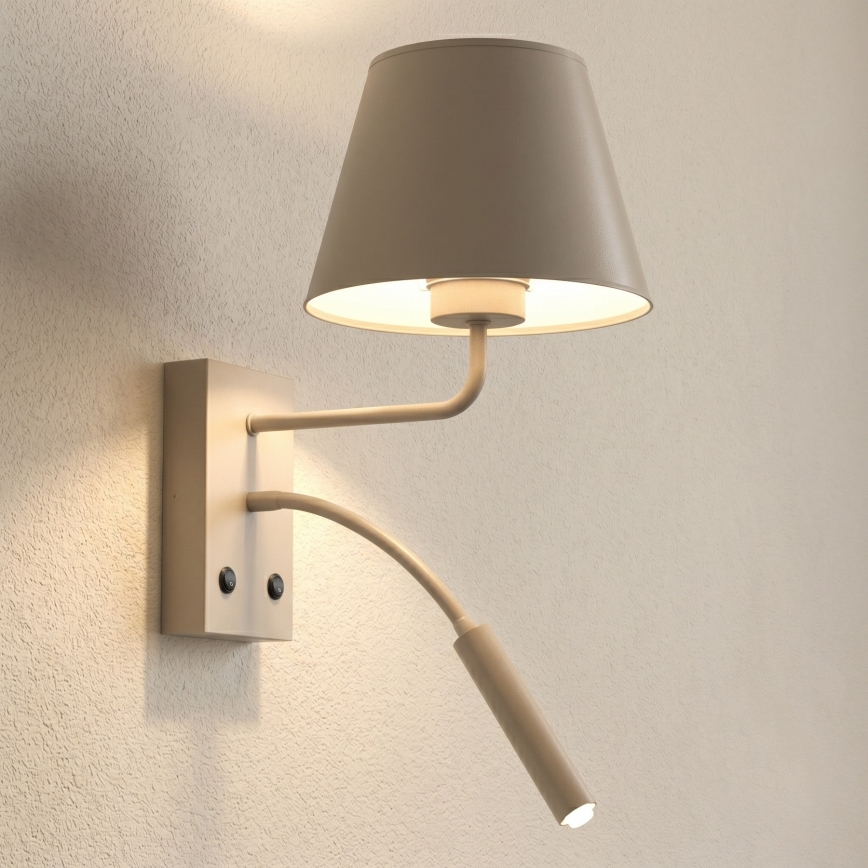 Настінна лампа ARDEN 1xE27/15W/230V + 1xG9/8W бежева