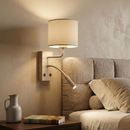 Настінна лампа ARDEN 1xE27/15W/230V + 1xG9/8W бежева