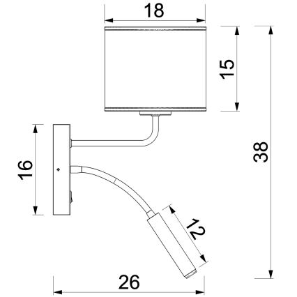 Настінна лампа ARDEN 1xE27/15W/230V + 1xG9/8W бежева