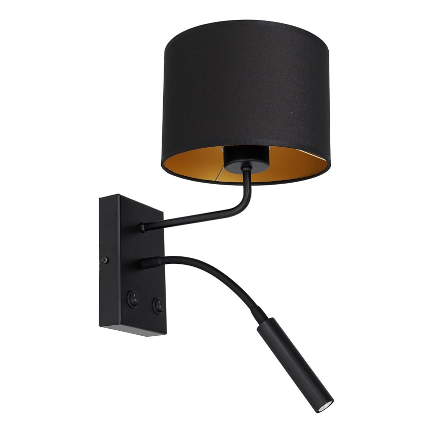 Настінна лампа ARDEN 1xE27/60W/230V + 1xG9/8W чорний/золотий