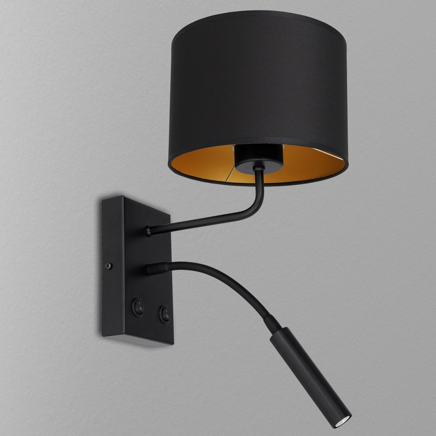 Настінна лампа ARDEN 1xE27/60W/230V + 1xG9/8W чорний/золотий