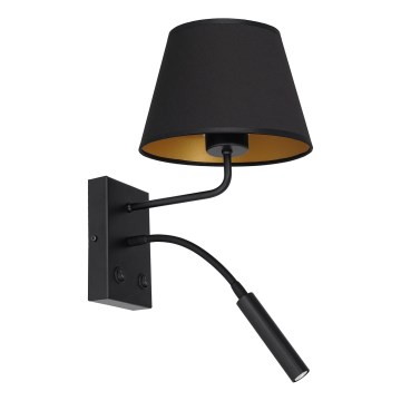Настінна лампа ARDEN 1xE27/60W/230V + 1xG9/8W чорний/золотий