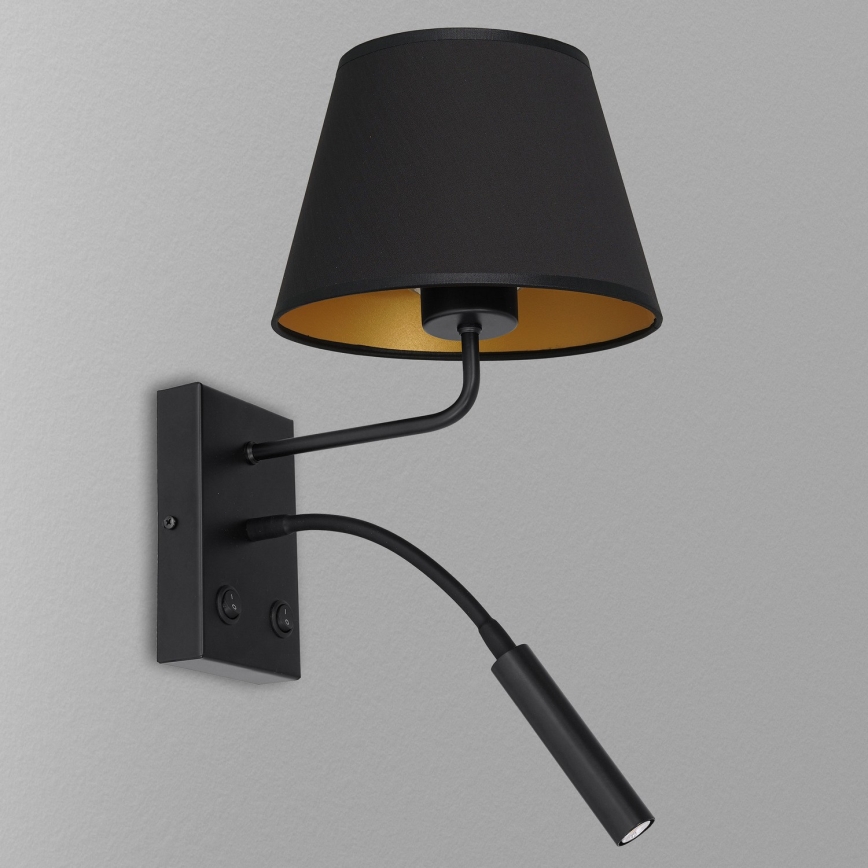 Настінна лампа ARDEN 1xE27/60W/230V + 1xG9/8W чорний/золотий