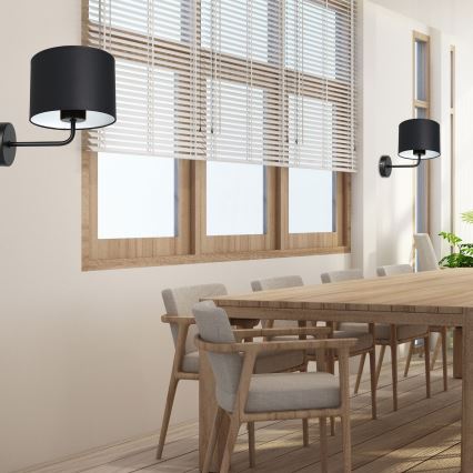 Настінна лампа ARDEN 1xE27/60W/230V чорна/біла