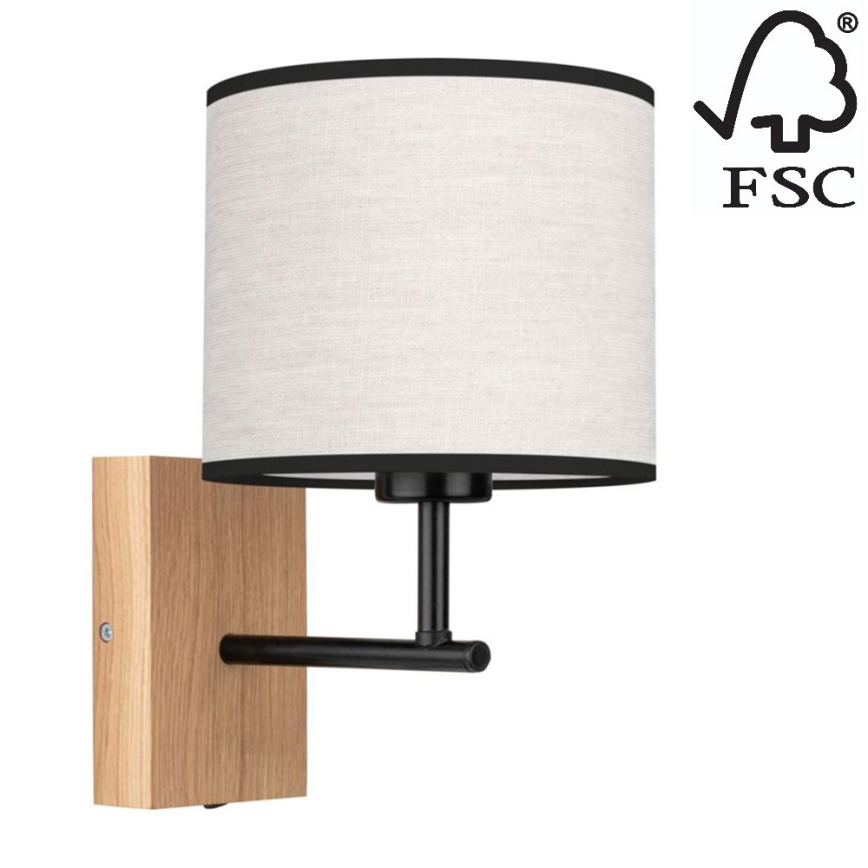 Настінна лампа BOHO 1xE27/25W/230V дуб – сертифіковано FSC