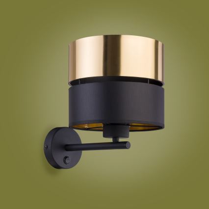 Настінна лампа (бра) HILTON 1xE27/15W/230V латунь/чорний