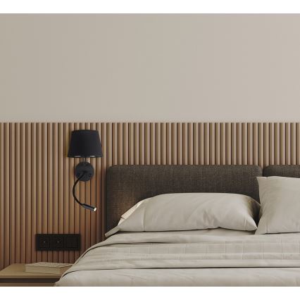 Настінна лампа (бра) MAJA 1xE27/15W/230V + 1xGU10/10W/230V чорний