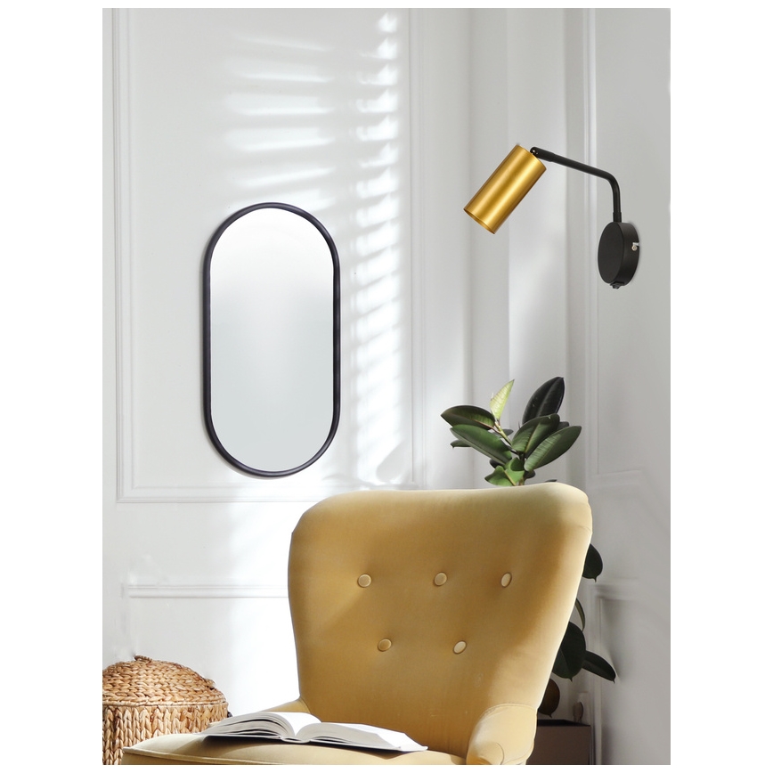 Настінна лампа (бра) TINA 1xGU10/15W/230V чорний/золотий